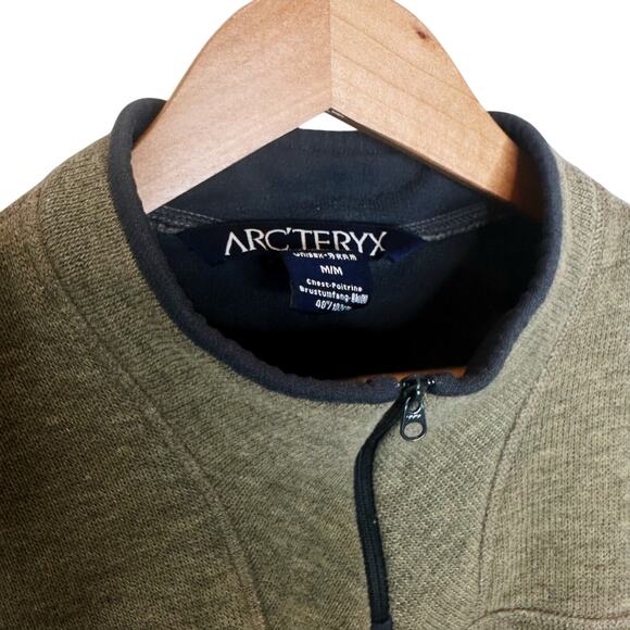 Vintage ARC'TERYX Covert Olive Green Fleece Quarter Zip Polartec Pullover Medium - Picture 3 of 11